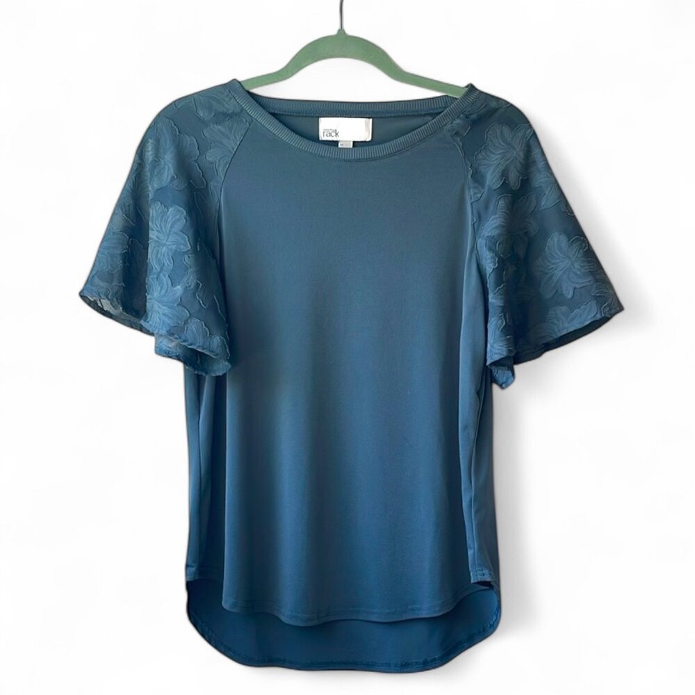 Nordstrom Rack Teal Short Bell Sleeve Blouse Women’s Size M